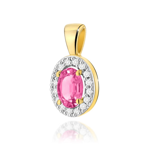 Pandantiv Aur 14K Z0574 Topaz Roz 0.50ct