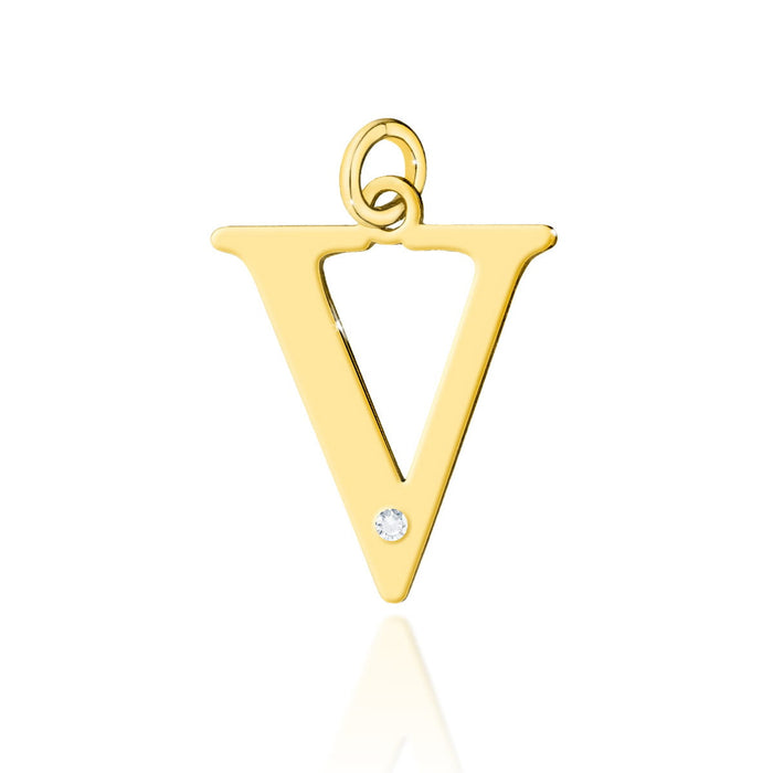 Image for Pandantiv Aur 14K cu Diamant Natural 0.005 ct litera V 10x10 mm