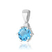 Pandantiv Aur 14K cu Topaz Albastru 0.50 ct si Diamante Naturale Naturale 0.015 ct