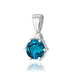 Pandantiv Aur 14K cu Topaz London Blue 0.50 ct si Diamant Natural 0.01 ct