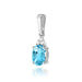 Pandantiv Aur 14K cu Topaz Swiss 0.90 ct si Diamante Naturale 0.03 ct