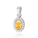 Pandantiv Aur 14K cu Citrine 0.60 ct si Diamante Naturale
