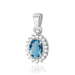 Pandantiv Aur 14K cu Topaz London Blue 0.40ct si Diamante Naturale