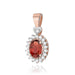 Pandantiv Aur 14K cu Garnet 0.50 ct si Diamante Naturale