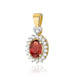 Pandantiv Aur 14K cu Garnet 0.50 ct si Diamante Naturale