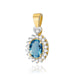 Pandantiv Aur 14K cu Topaz London Blue 0.40ct si Diamante Naturale