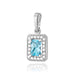 Pandantiv Aur 14K cu Topaz  0.60 ct si Diamante Naturale 0.10 ct