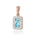 Pandantiv Aur 14K cu Topaz  0.60 ct si Diamante Naturale 0.10 ct