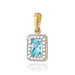 Pandantiv Aur 14K cu Topaz  0.60 ct si Diamante Naturale 0.10 ct