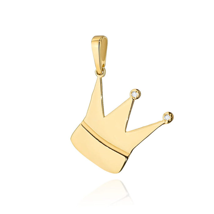 Pandantiv Coronita Aur 14K cu Diamante 0.01 ct - Galben