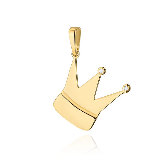 Pandantiv Coronita Aur 14K cu Diamante 0.01 ct - Galben