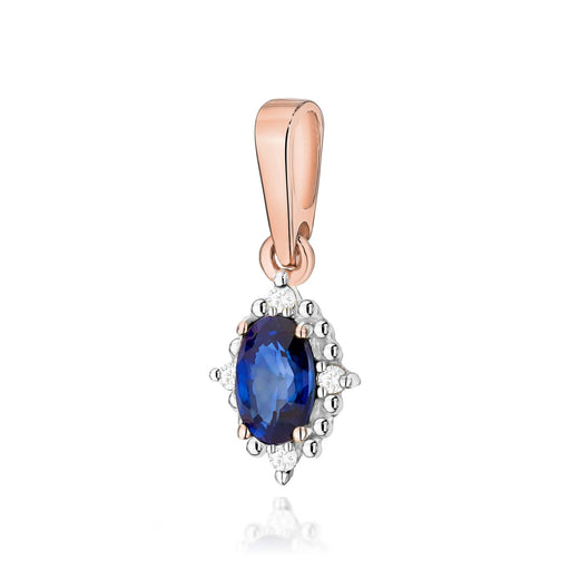 Pandantiv Aur 14K cu Safir 0.30 ct si Diamante Naturale