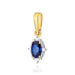 Pandantiv Aur 14K cu Safir 0.30 ct si Diamante Naturale 0.02 ct