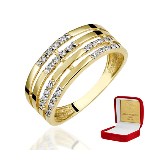 Inel Lat Aur 8K cu Zirconiu - Eleganță Modernă