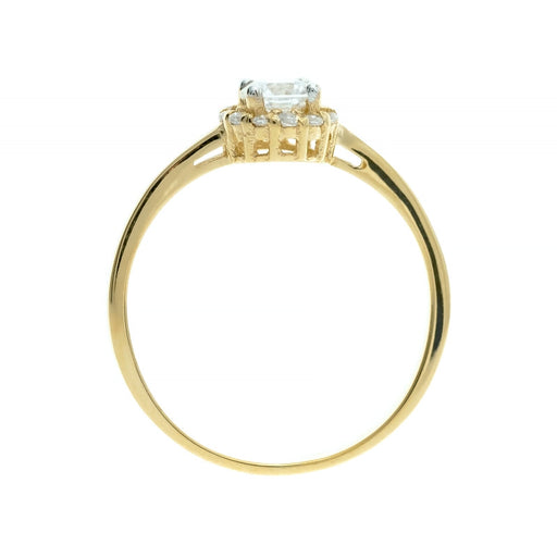 Inel Aur 8K cu Zirconii și Design Floral Delicat