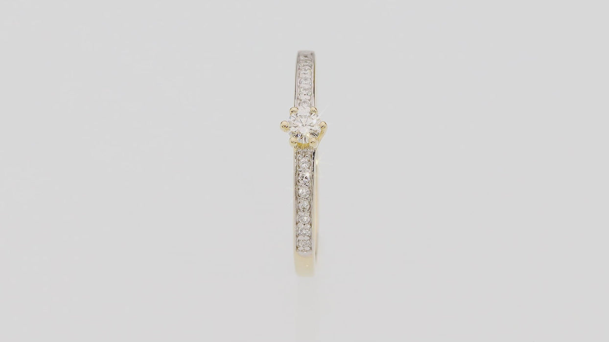 Inel Aur 14K cu Diamante Naturale 0.17 ct