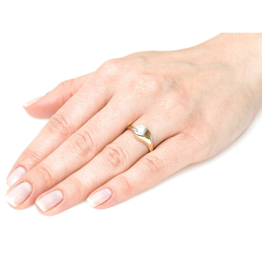 Inel Aur 8K cu Zirconiu Mare - Eleganță și Strălucire