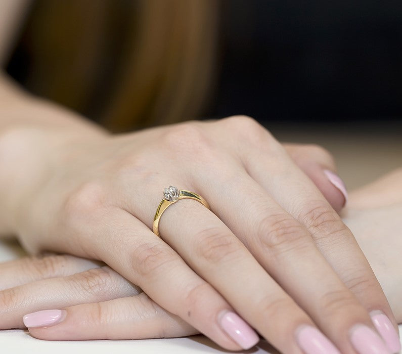 Inel Aur 14K cu Diamant Natural 0.10 ct