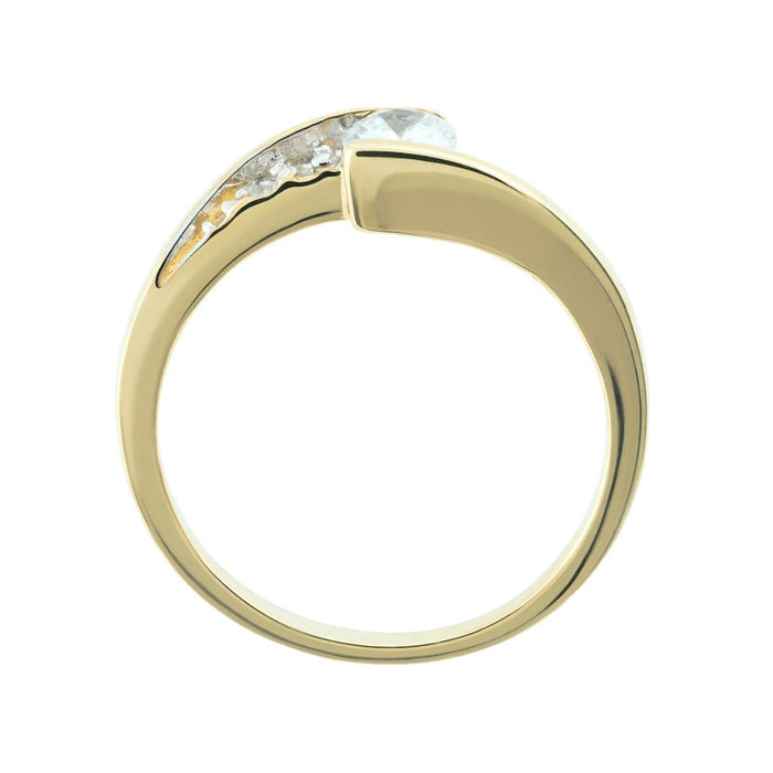 Inel Aur 8K Asimetric cu Zirconiu - Eleganță Modernă