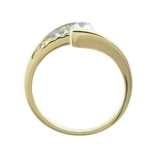 Inel Aur 8K Asimetric cu Zirconiu - Eleganță Modernă