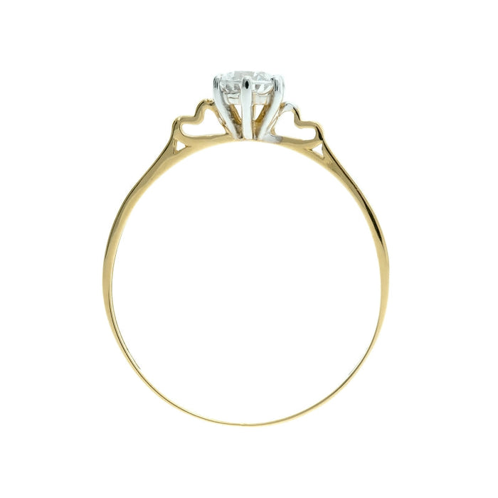 Inel Aur 8K cu Zirconiu în Formă de Inimă