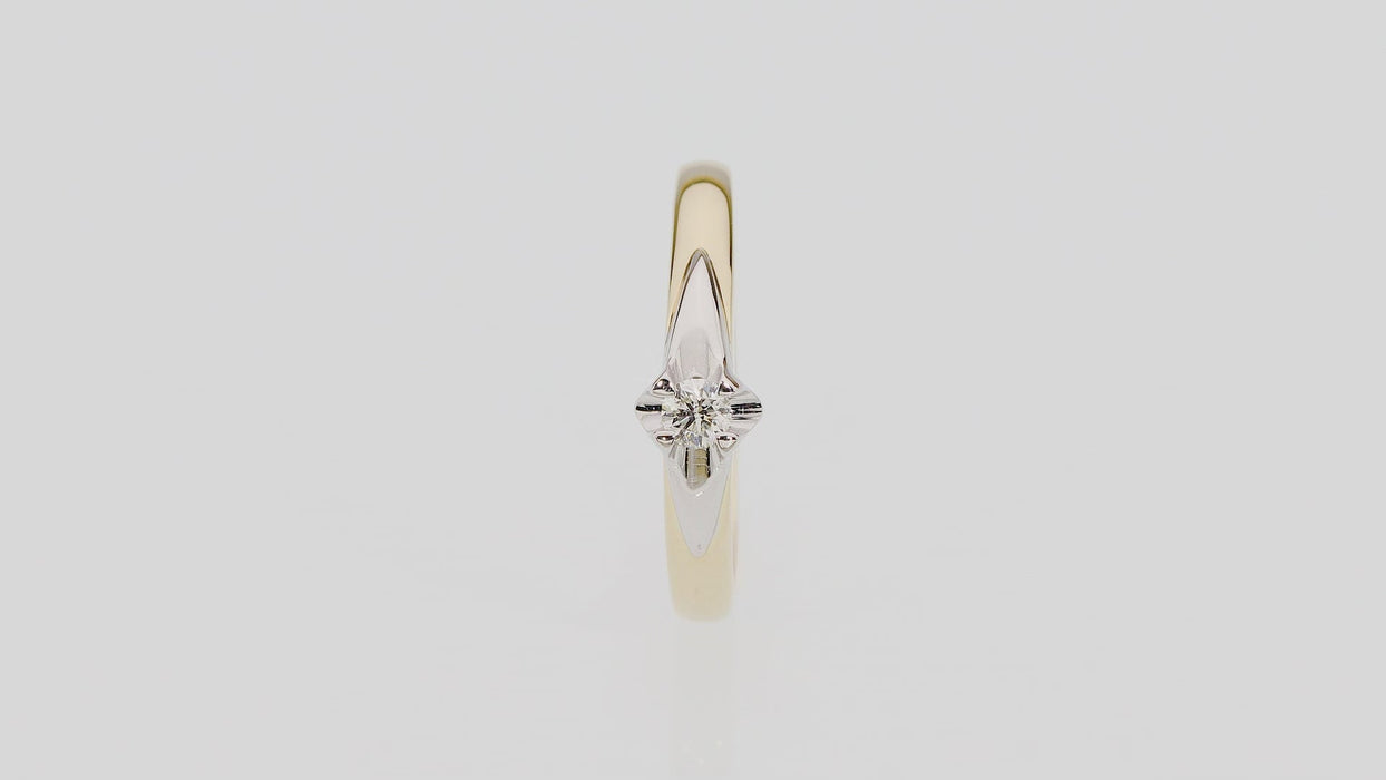 Inel Aur 14K cu Diamant Natural 0.10 ct