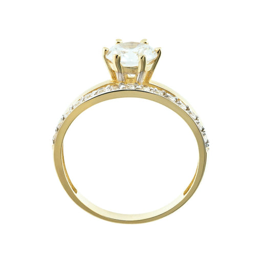 Inel Aur 8K cu Zirconiu Central și Detalii Rafinate