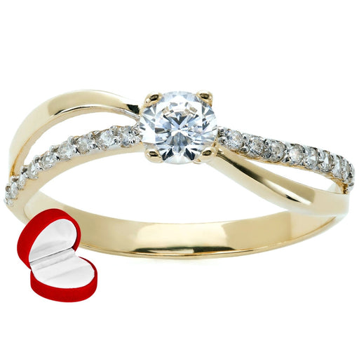 Inel Aur 8K Împletit cu Zirconii - Eleganță Subliniată