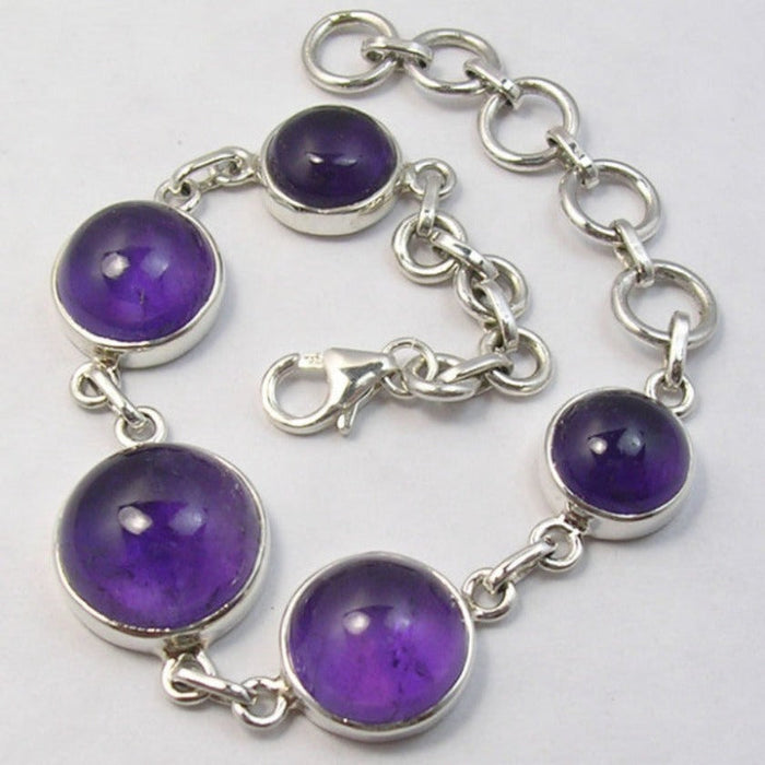 Bratara Argint 925 cu Ametist 20.3 cm lungime