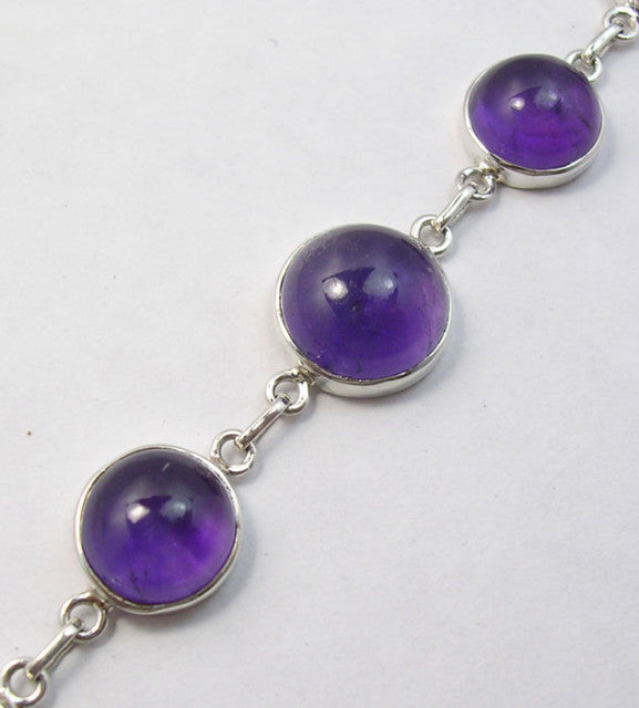 Bratara Argint 925 cu Ametist 20.3 cm lungime