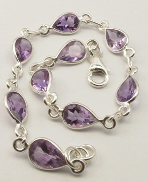 Bratara Argint 925 cu Ametist 21.2 cm lungime