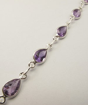 Bratara Argint 925 cu Ametist 21.2 cm lungime