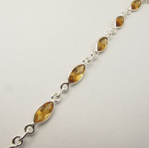 Bratara Argint 925 cu Citrin 20.1 cm lungime