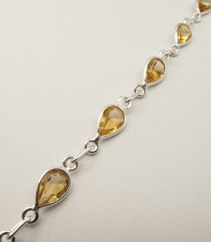 Bratara Argint 925 cu Citrin 21.2 cm lungime