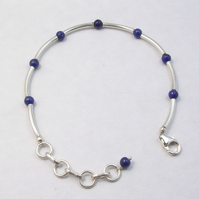 Bratara Argint 925 cu Lapis Lazuli 19.6 cm lungime