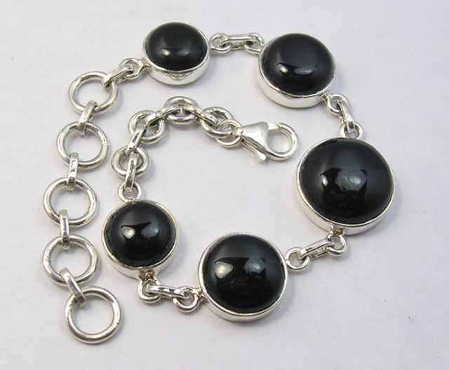 Bratara Argint 925 cu Onix Negru 20.3 cm lungime