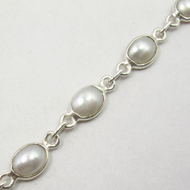 Bratara Argint 925 cu Perla FreshWater 19 cm lungime