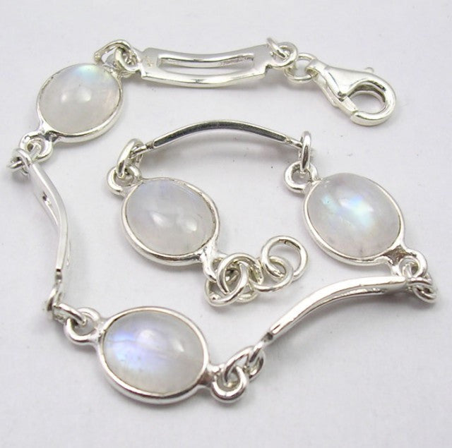 Bratara Argint 925 cu Piatra Lunii 19 cm lungime