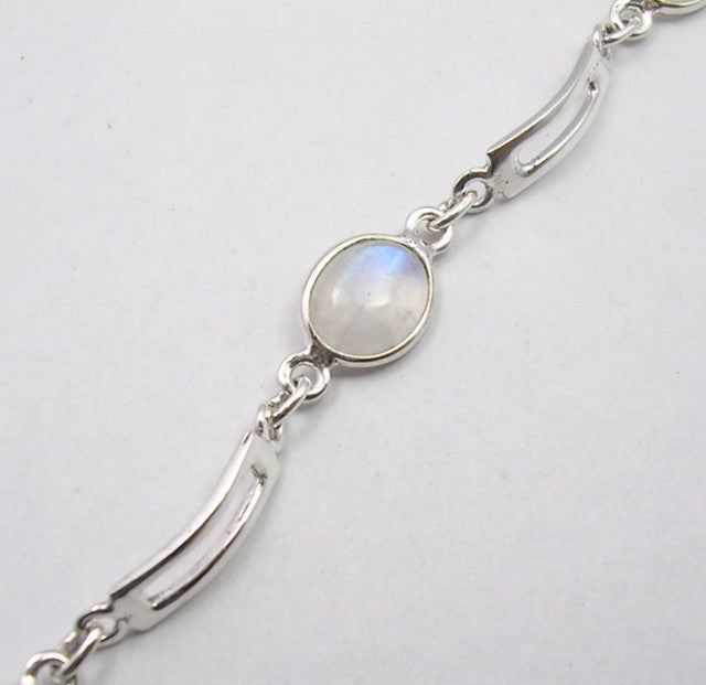 Bratara Argint 925 cu Piatra Lunii 19 cm lungime
