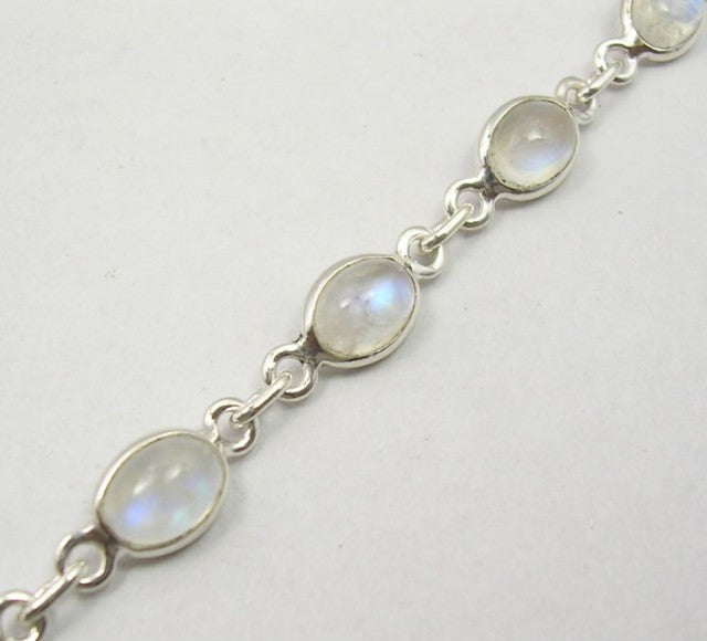 Bratara Argint 925 cu Piatra Lunii 19 cm lungime