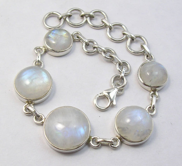 Bratara Argint 925 cu Piatra Lunii 20.3 cm lungime