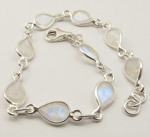 Bratara Argint 925 cu Piatra Lunii 21.2 cm lungime