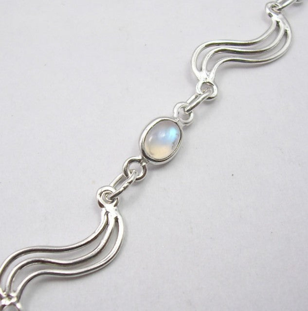 Bratara Argint 925 cu Piatra Lunii 21 cm lungime