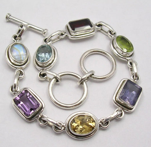 Bratara Argint 925 cu Pietre Multicolore 19 cm lungime