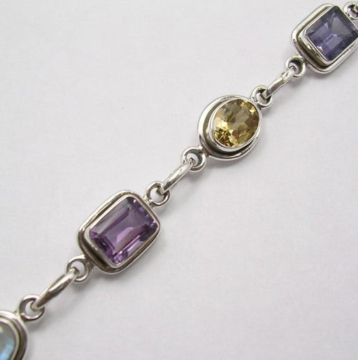 Bratara Argint 925 cu Pietre Multicolore 19 cm lungime