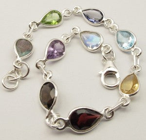 Bratara Argint 925 cu Pietre Multicolore 21.2 cm lungime