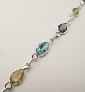 Bratara Argint 925 cu Pietre Multicolore 21.2 cm lungime