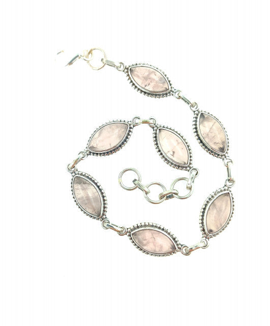 Bratara Argint cu Cuart Roz