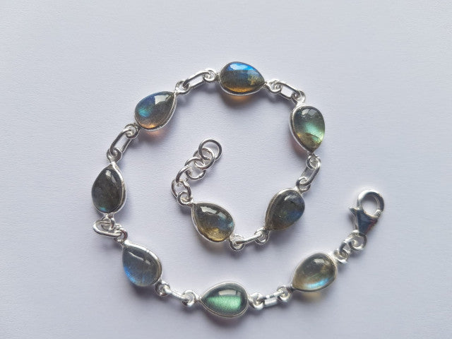 Bratara din Argint 925 cu Labradorit, 21.2 cm lungime