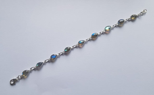 Bratara din Argint 925 cu Labradorit, 21.2 cm lungime